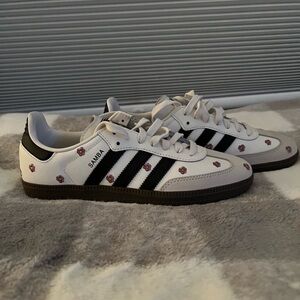 Adidas Samba White Sneakers with Floral Design